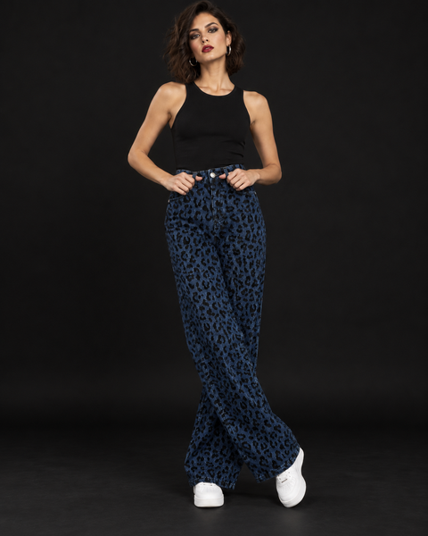 Jeans gruesos leopardo