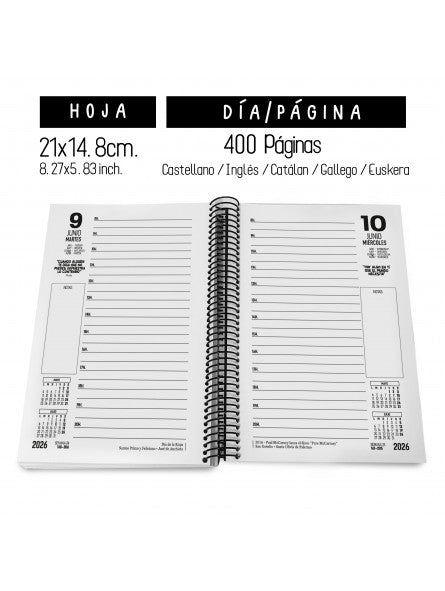 Agenda anual espiral Rock 2026