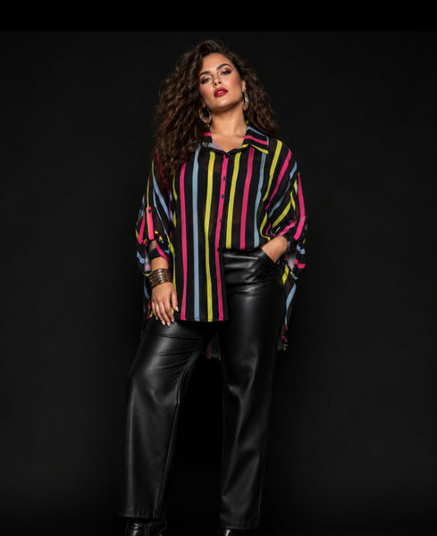 Camisa gasa rayas colores