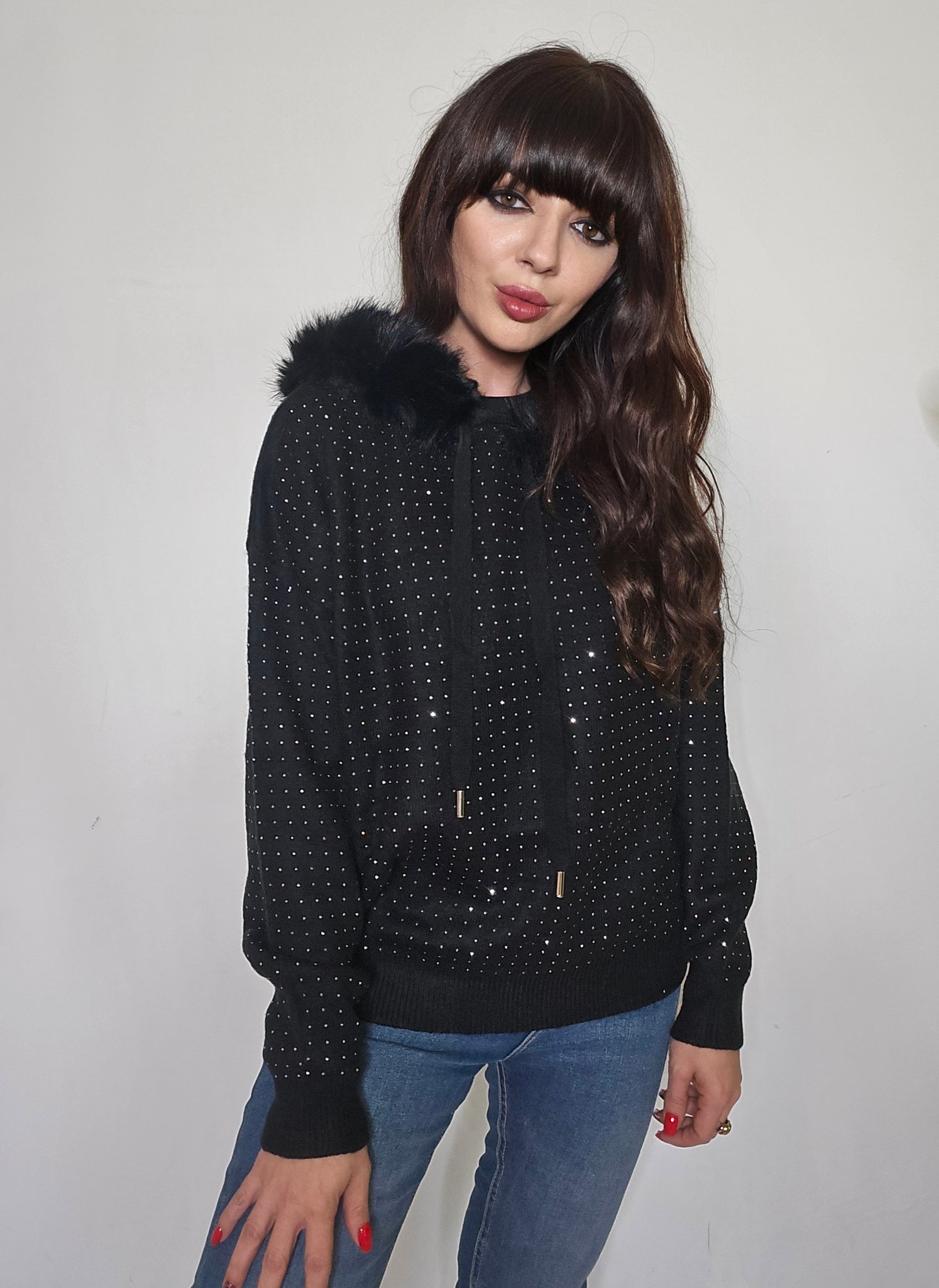 Jersey brillo con capucha