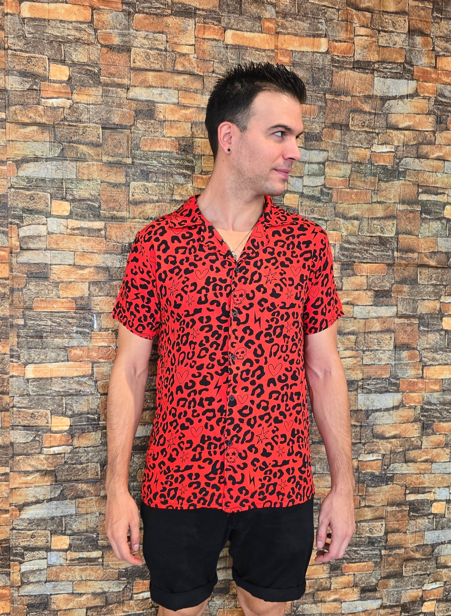Camisa unisex leopardo rojo