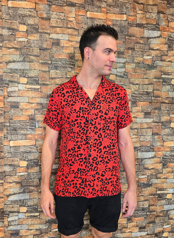 Camisa unisex leopardo rojo