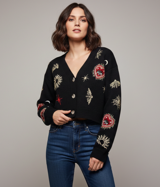 Cardigan corto corazón