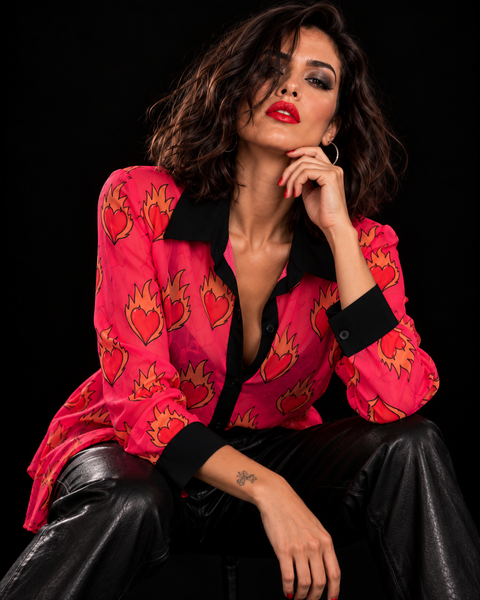 Camisa gasa Heart on Fire