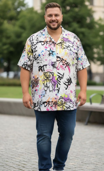 Camisa hawaiana Graffiti talla grande
