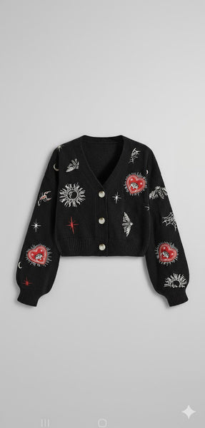 Cardigan corto corazón