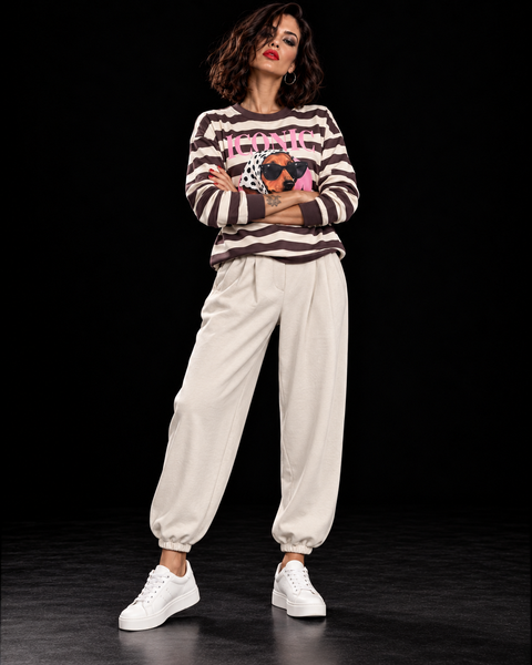 Pantalon puño Lia beige
