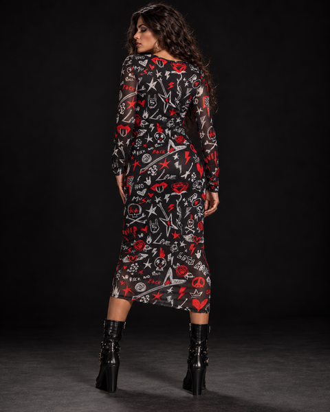 Vestido tul entallado Rock