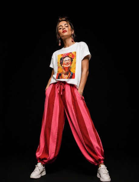 Pantalón globo rayas