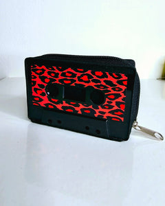 Monedero cassette leopardo rojo