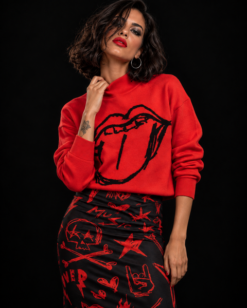 Suéter crop Rock