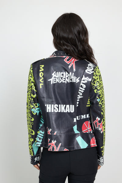 Biker antelina leopardo amarillo