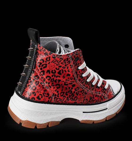 Zapatillas combinada leopardo rojo