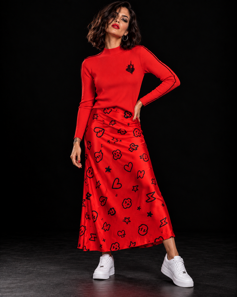 Falda satén Red Doodle (talla 36/42)