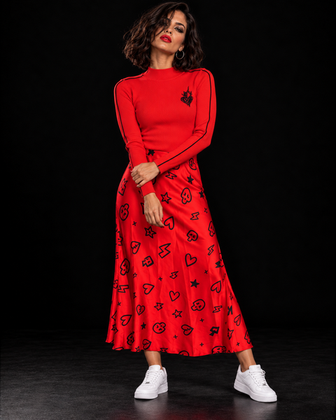 Falda satén Red Doodle (talla 36/42)
