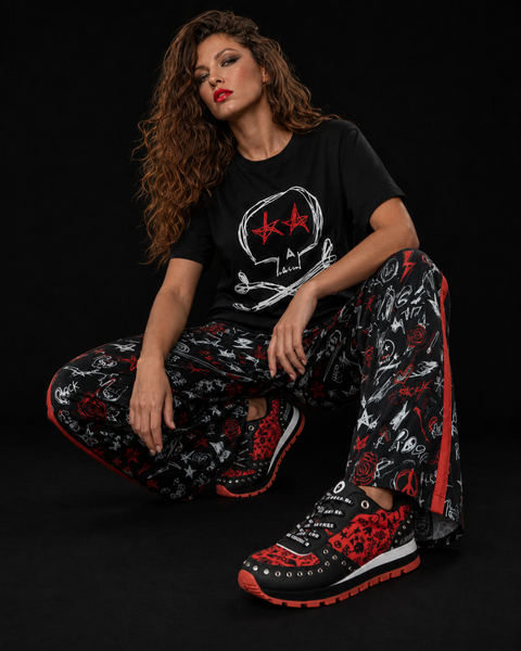 Pantalón sport palazzo con tira lateral - ROCK