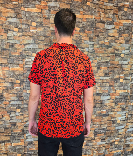 Camisa unisex leopardo rojo